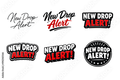 New drop alert text designs in various bold styles