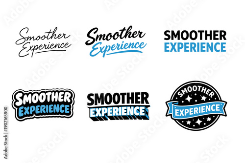 Smoother experience logo designs collection in various styles and fonts