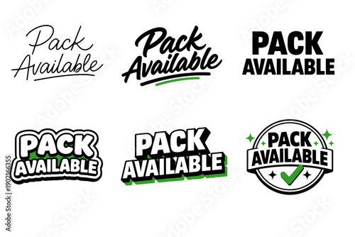 Pack available text styles collection with bold and creative typography variations