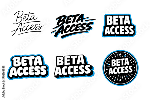 Collection of bold and creative 'beta access' typography designs