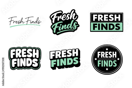 Fresh finds logo collection: modern styles with bold typography
