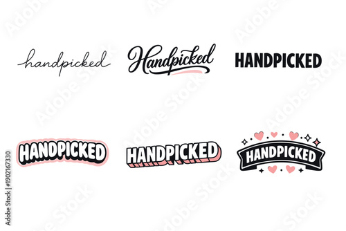 Diverse handpicked typography designs collection featuring six unique styles