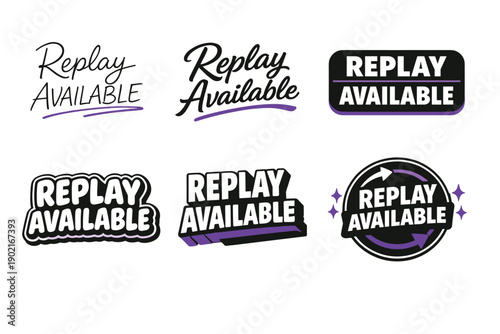Stylized replay available designs with variations in typography and shapes