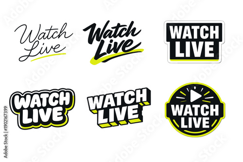 Watch live logo designs: bold and dynamic streaming icons