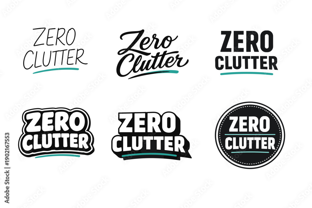 Fototapeta premium Zero clutter logo variations in bold and elegant typography