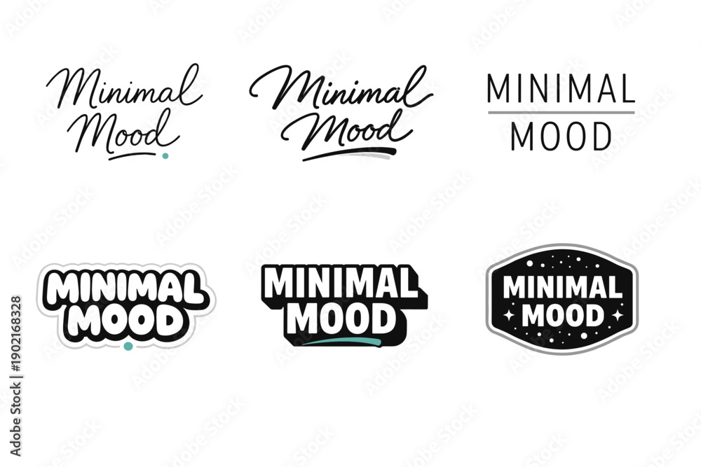 Fototapeta premium Minimal mood typography collection with diverse design styles