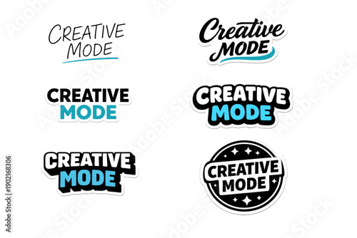 Creative mode typography designs in various styles and colors