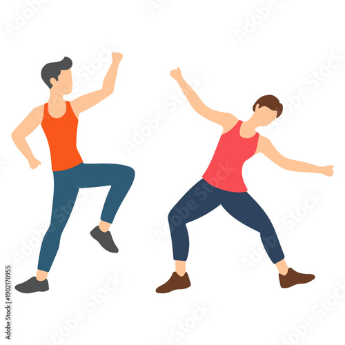 Couple Dancing in Sportswear Illustration