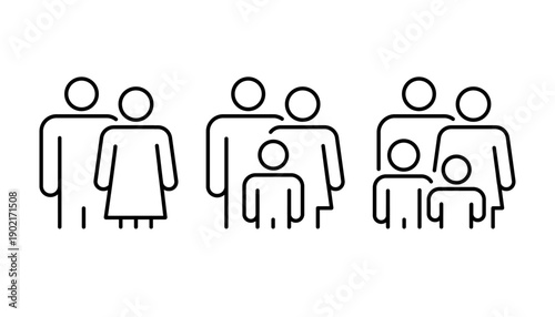 夫婦と家族のアイコンセット