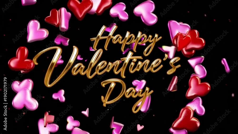 Happy valentine's day text with hearts on background
