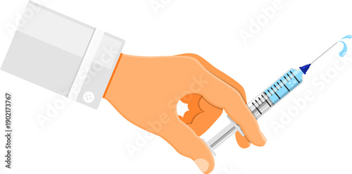Doctor holding syringe in hand