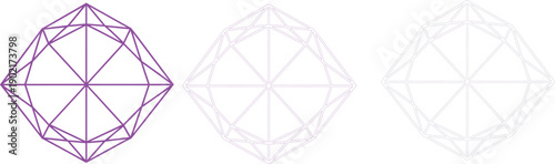 Violet Geometric Progression Abstract Digital Wireframe Shapes Fading