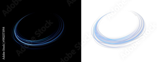Cuadro en lienzo Luminous curved stripes form dynamic airflow resembling sound wave motion