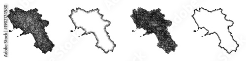 Sketch Campania map design set