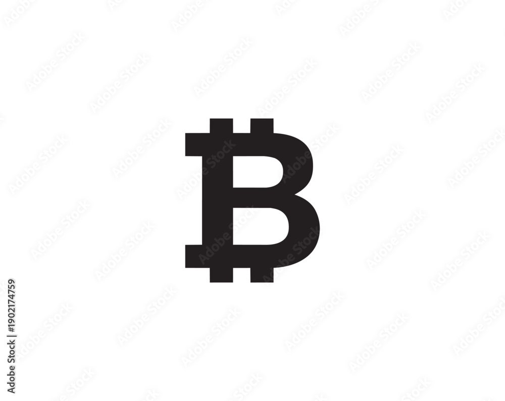 Fototapeta premium Bitcoin cryptocurrency symbol icon in clean vector format. Suitable for blockchain projects, fintech apps, digital payments, crypto trading platforms, financial presentations, and modern UI design.