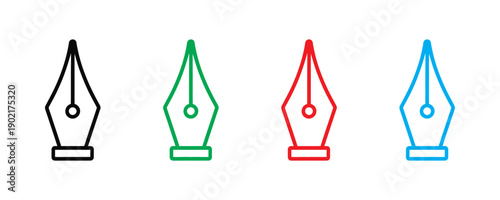 Professional fountain pen nib icon vector. Calligraphy writing tool and creative graphic design symbol. Vector illustration.