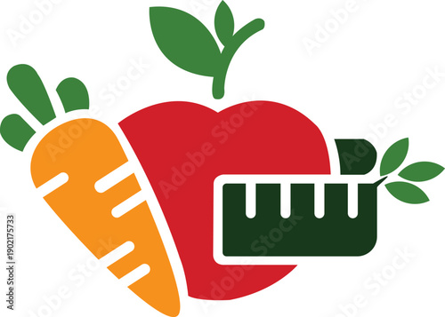 vector illustration of a tomato and vegetables