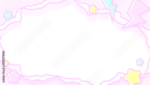 ポップで可愛いピンクの破れた紙のフレーム背景