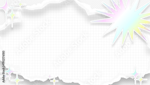 破れた紙のポップなフレーム背景