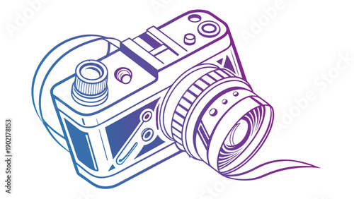 Vintage Camera Vintage Camera Hand Drawn Vector Illustration Drawn Vector Illustration