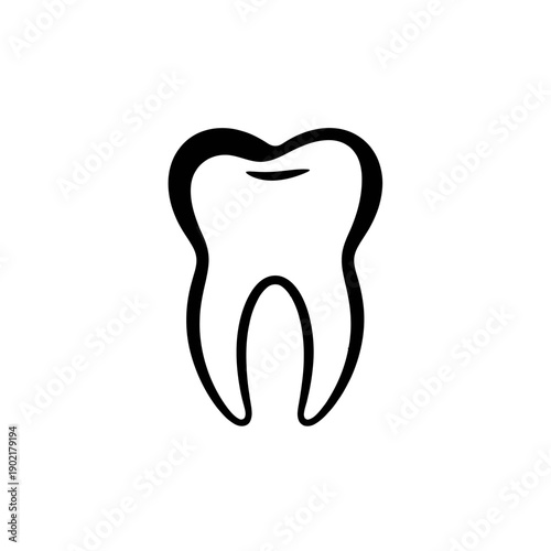 Simple black and white illustration of a human molar tooth.