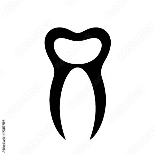 Simple black and white illustration of a human molar tooth.
