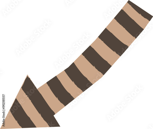 Arrow Bending Down Hand Drawn