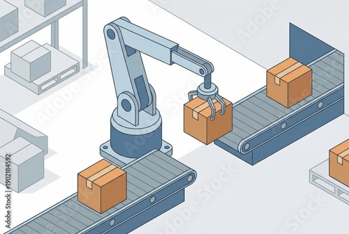 Automated warehouse systems utilizing robotic arms for efficient package handling and distribution optimizing supply chain operations captured with clarity