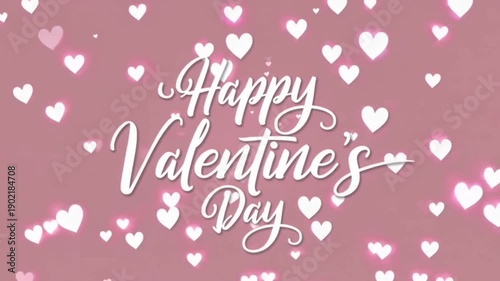 Animation of happy valentines day text over hearts