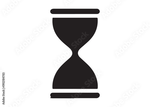 hourglass logo silhouette vector, silhouette hourglass vector illustration, sandglass silhouette logo, sand flowing inside hourglass showing time passing logo vector silhouette on white background