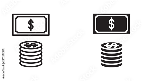 Finance and Money web icon set in line style. Money, bank, profit, financial capital, payment, Icon collection. Editable stroke. Vector illustration.