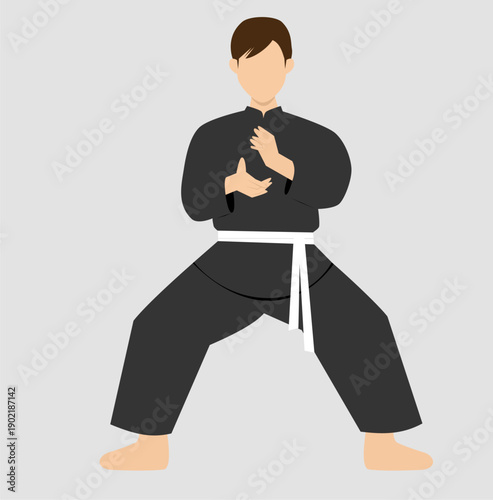 illustration of a man doing pencak silat movements