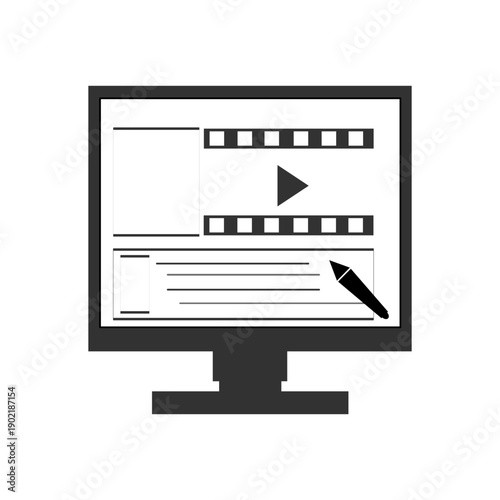 ポスプロプロダクション仕事アイコン（編集）:Post Production Work Icon(Editing)
