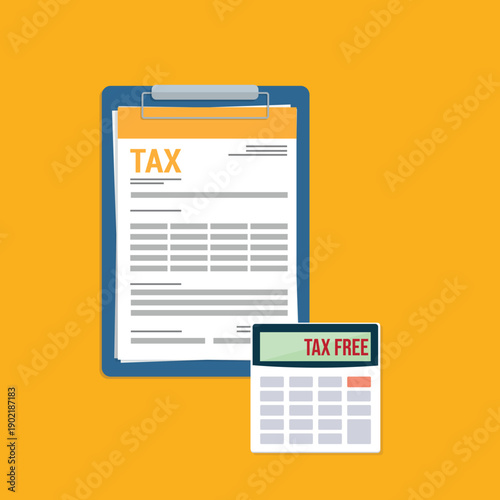 tax form and calculator with the word tax free	