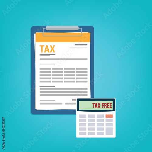 tax form and calculator with the word tax free	