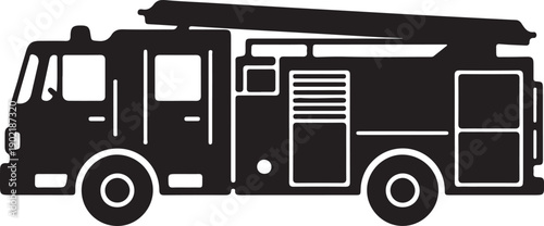 Emergency Vehicle Icon in silhouette on white background.