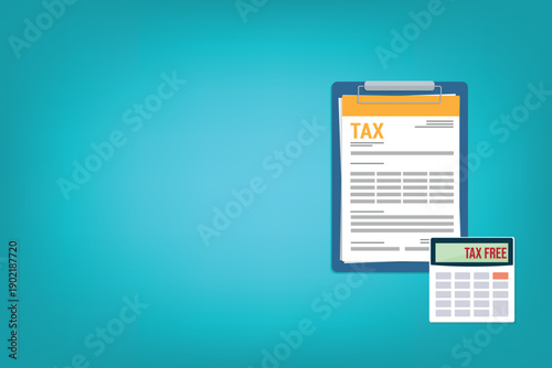 tax form and calculator with the word tax free	
