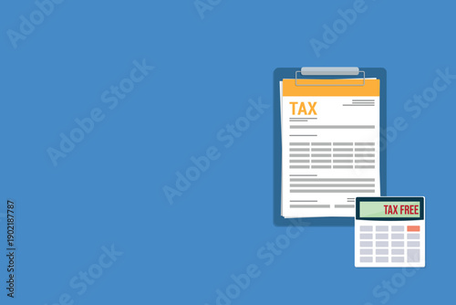 tax form and calculator with the word tax free	