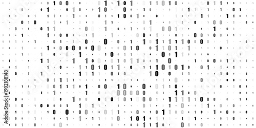 Binary flow. Digital data stream by grey ones and zeros. Minimal vector graphic pattern