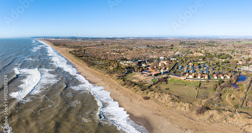 Panorama de Sérignan-plage dans l'hérault en région Occitanie (france)