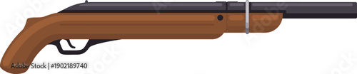 Shotgun weapon with wood stock and black barrel