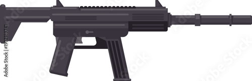 Submachine gun illustration representing weapon and firearm concepts