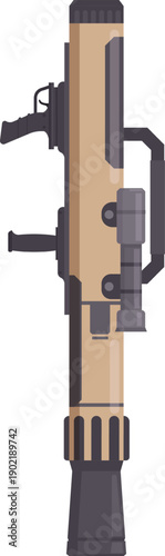 Portable anti tank missile launcher weapon system vector