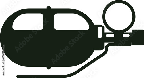 Submarine vehicle exploring deep ocean water icon