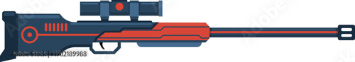 Futuristic sniper rifle precision weapon illustration