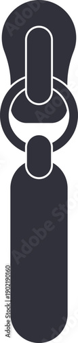 Zipper pull icon representing clothing fastener mechanism