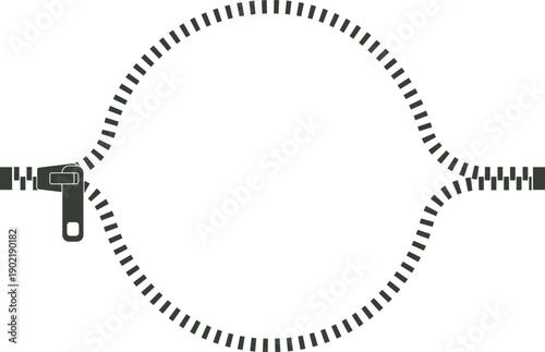 Zipper opening dotted circular frame copy space