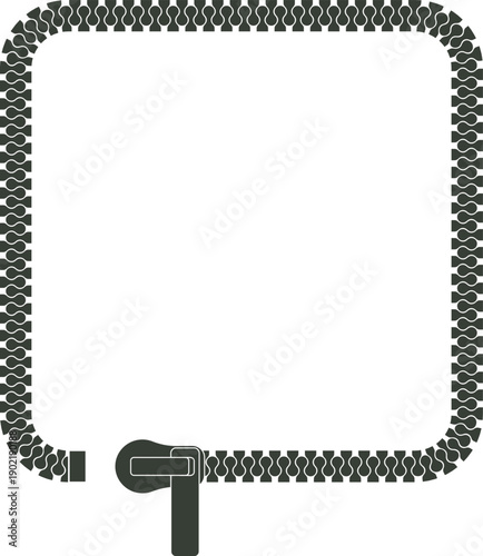 Zipper pull opening square border frame