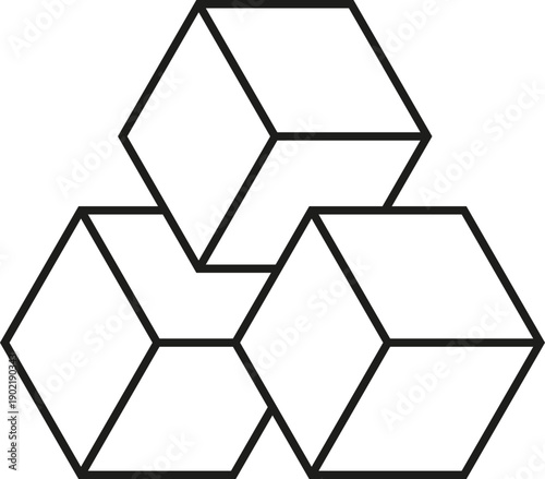 Optical illusion impossible cubes mind trick puzzle