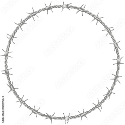 Barbed wire ring symbolizing restriction and caution